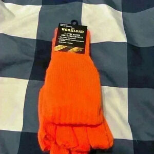 Workload warm florescent orange warm finger flip  gloves